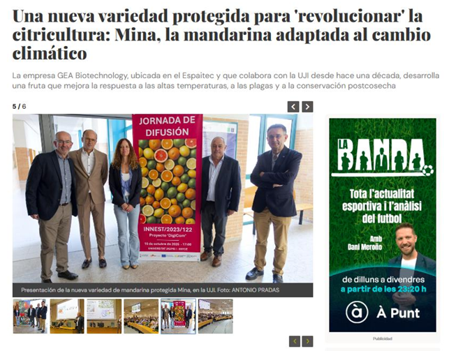 Presentación de la nueva variedad de mandarina protegida , en la UJI